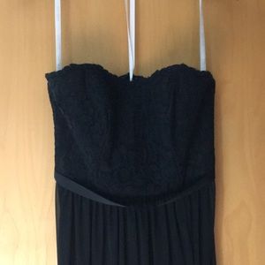 Davids bridal strapless mesh and lace dress